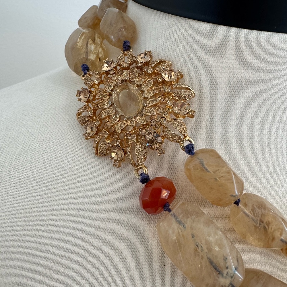 Gorgeous Quartz Double Strand with Brooch Accent - Picture 10 of 11